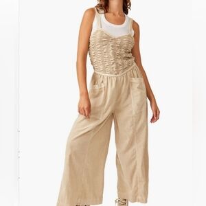 NWT Free people Forever & Always cotton wide leg jumpsuit